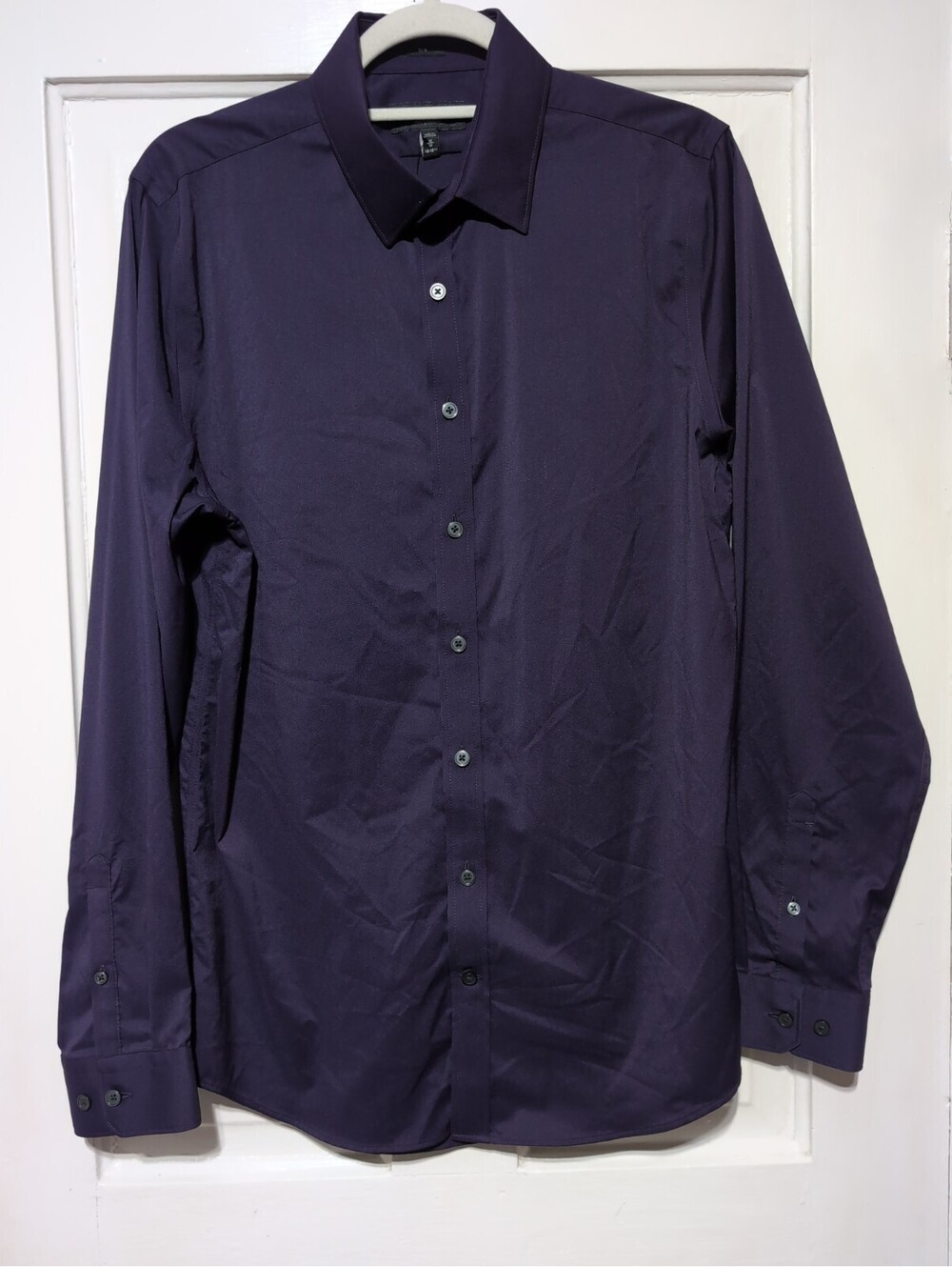 Express Performance Button Down Purple Shirt Slim Men's M 15/15 1/2(1635)E